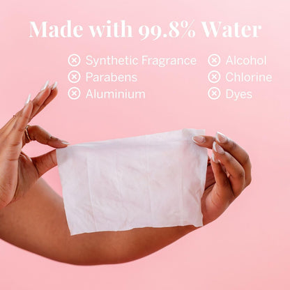 Pixie Feminine Wipes – Natürlich duftend nach Rosenwasser + Weißem Tee – Spülbar, biologisch abbaubar & pH-ausgeglichen – einzeln verpackte Tücher für unterwegs – Reiniger für Menstruationstassen & -scheiben (10 Stück)
