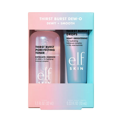 e.l.f. SKIN Thirst Burst Dew-O Reiseset: Peeling-Toner & Feuchtigkeitsserum für einen erfrischten, prallen Glow – Vegan & Tierversuchsfrei
