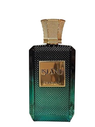 KHADLAJ Island Extrait De Parfum – Luxuriöser Duft in smaragdgrüner Glasflasche mit Golddeckel, Premium Middle Eastern Parfüm