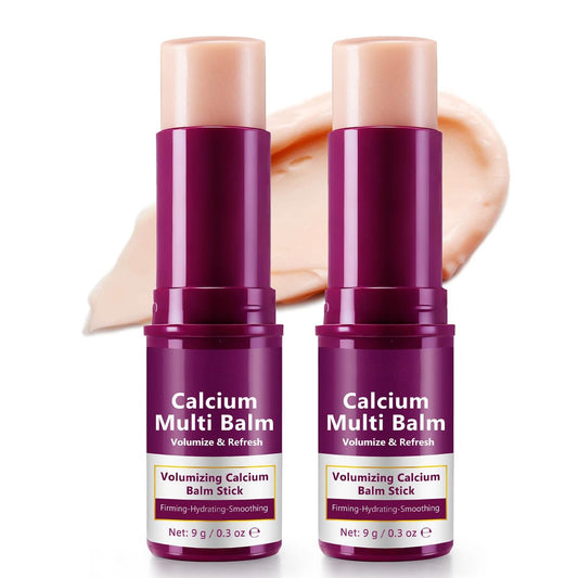 ISUNRISE Calcium Volume Multi Balm Stick 2er-Pack – Kollagen Intensive Repair Feuchtigkeitspflege für Gesicht, Augen & Hals, Anti-Aging, straffend, hydratisierend & glättend, 9g