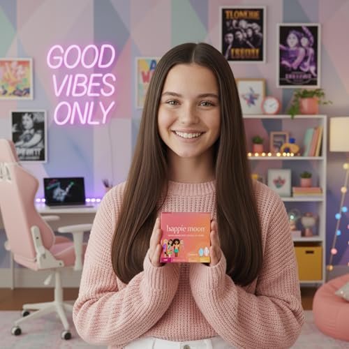 Happie Moon Bio-Baumwoll-Binden für Tweens & Teens | Ultradünne Binden mit Flügeln | Chlorfrei & Duftfrei | Starter & Small Variety Pack, 20 Stück