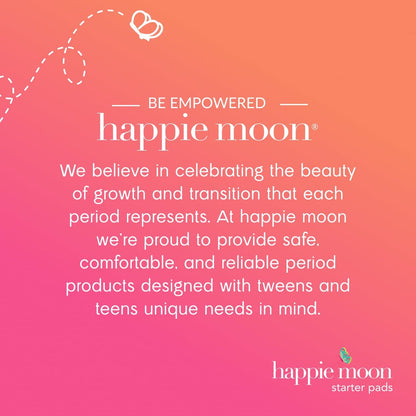 Happie Moon Bio-Baumwoll-Binden für Tweens & Teens | Ultradünne Binden mit Flügeln | Chlorfrei & Duftfrei | Starter & Small Variety Pack, 20 Stück