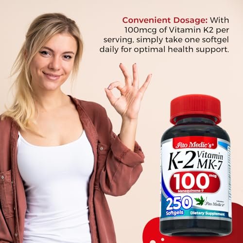 FITO MEDIC'S Lab Vitamin K2 | K2 Vitamin Supplement | Vitamin K | 250 Softgels | 100 mcg