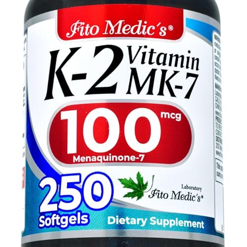 FITO MEDIC'S Lab Vitamin K2 | K2 Vitamin Supplement | Vitamin K | 250 Softgels | 100 mcg