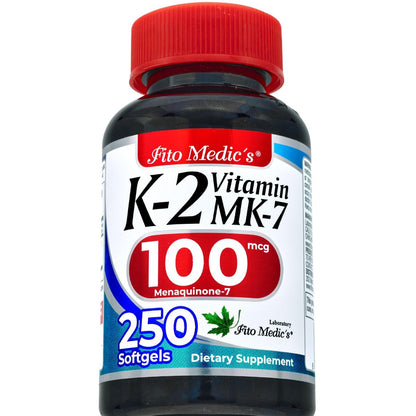 FITO MEDIC'S Lab Vitamin K2 | K2 Vitamin Supplement | Vitamin K | 250 Softgels | 100 mcg