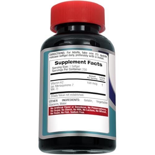 FITO MEDIC'S Lab Vitamin K2 | K2 Vitamin Supplement | Vitamin K | 250 Softgels | 100 mcg