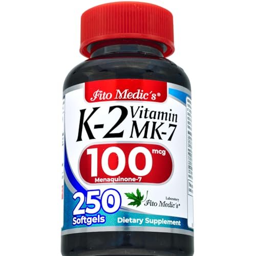 FITO MEDIC'S Lab Vitamin K2 | K2 Vitamin Supplement | Vitamin K | 250 Softgels | 100 mcg