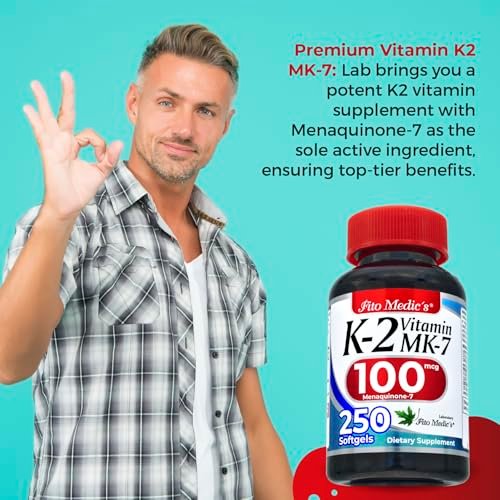 FITO MEDIC'S Lab Vitamin K2 | K2 Vitamin Supplement | Vitamin K | 250 Softgels | 100 mcg