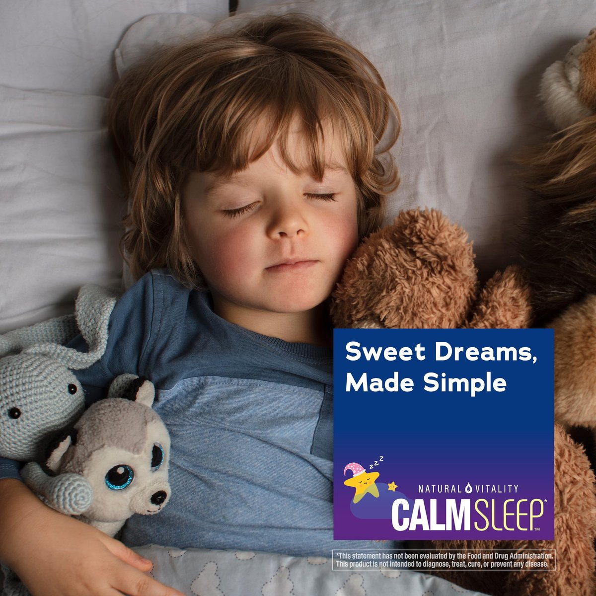 Natural Vitality Kids Calm Sleep Melatonin | 1mg Kautabletten | 100 % Arzneimittelfrei | Nachtliches Traubenaroma | 60 Stück