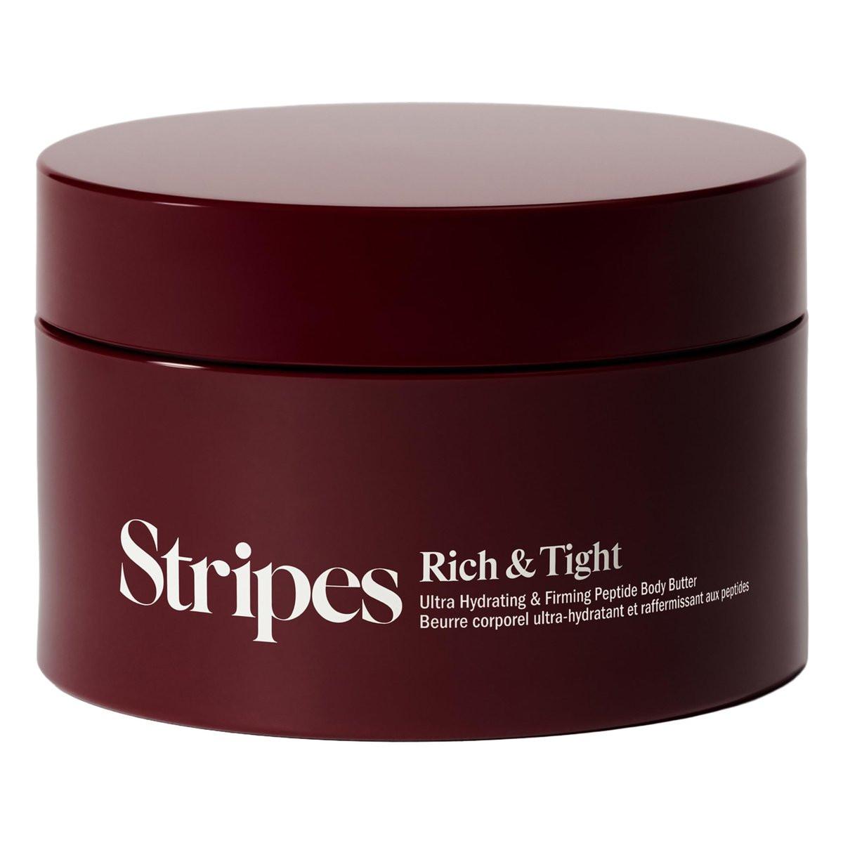STRIPES Beauty Rich & Tight Ultra Hydrating & Firming Peptide Body Butter mit Ectoin und Squalan – Verbessert Hautfestigkeit, Textur und Hautton, 16,48 oz
