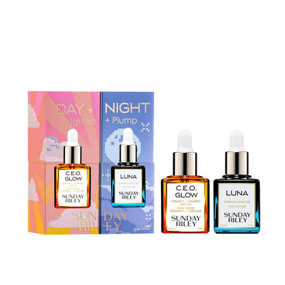 Sunday Riley Day + Night Brighten + Plump Set – Tägliche Hautpflege für strahlende und pralle Haut
