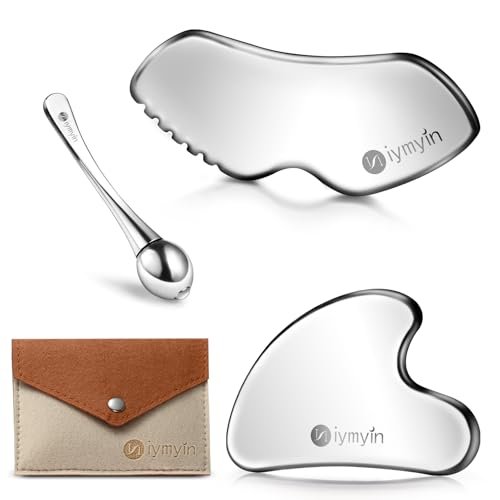 Niymyin 3-in-1 Edelstahl Gua Sha Werkzeug mit Kältetherapie – Gesichtsscraping für Jawlift, Lymphdrainage & Hautstraffung – Geschenk für Mama, Sommerpflege