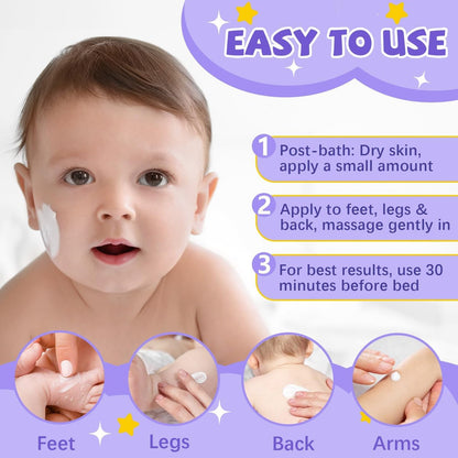 Leyoviz Magnesium Lotion für Kinder – Magnesiumcreme für Babys, reduziert Abendängste und verlängert Schlafdauer, mit Lavendel, Vitamin D3, K2, B6, melatonin-frei, für empfindliche Haut (118 ml)