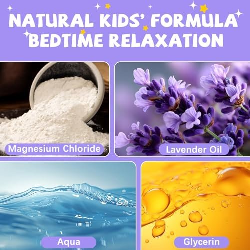 Leyoviz Magnesium Lotion für Kinder – Magnesiumcreme für Babys, reduziert Abendängste und verlängert Schlafdauer, mit Lavendel, Vitamin D3, K2, B6, melatonin-frei, für empfindliche Haut (118 ml)