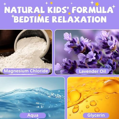 Leyoviz Magnesium Lotion für Kinder – Magnesiumcreme für Babys, reduziert Abendängste und verlängert Schlafdauer, mit Lavendel, Vitamin D3, K2, B6, melatonin-frei, für empfindliche Haut (118 ml)