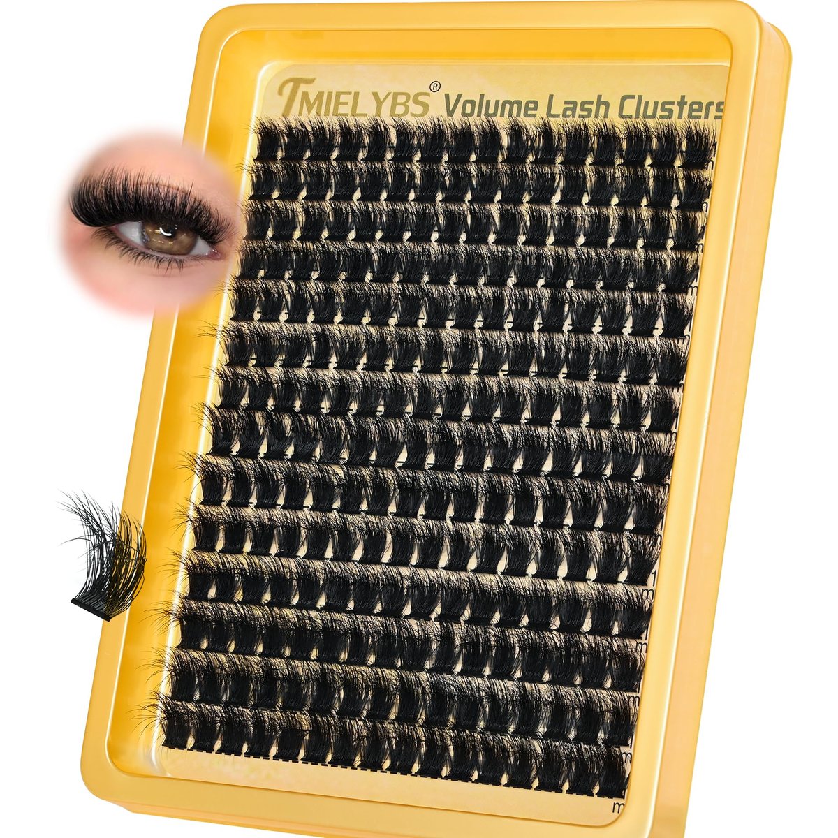 Wimperncluster 10-14mm Kurze Wimpernverlängerung 260D Dicke Wimperncluster Volumen D Gekräuselt Wispy Einzelwimpern 224 Stück Mink Kunstwimpern Weich DIY Wimpernverlängerung für Anfänger, von TMIELYBS