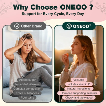 Oneoo Feminine Balance Gummies – Premium Gummis für die pH-Gesundheit der Frau, Immun- und Energieunterstützung, vegan, glutenfrei, hawaiianische Ananas, 60 Stück