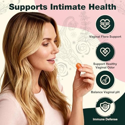 Oneoo Feminine Balance Gummies – Premium Gummis für die pH-Gesundheit der Frau, Immun- und Energieunterstützung, vegan, glutenfrei, hawaiianische Ananas, 60 Stück