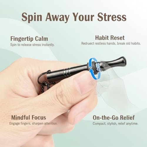 Quit Smoking Necklace mit Fidget Ring & Mint Pods – BreathHalo Raucherentwöhnungshilfe für Stress, Angst & achtsames Atmen, tragbarer Atem-Necklace für Fidget Relief & Rauchstopp