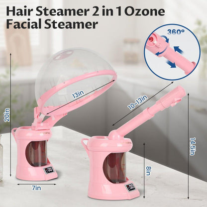 LKT COBTAC Haar-Dampfgerät 2-in-1 – Gesichts- und Haardampfer für Tiefenpflege zu Hause oder im kleinen Salon