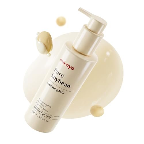 MANYO Pure Soybean Cleansing Milk – Feuchtigkeitsspendender Reinigungsmilch für die Hautbarriere mit Hyaluronsäure für trockene & empfindliche Haut, 200 ml