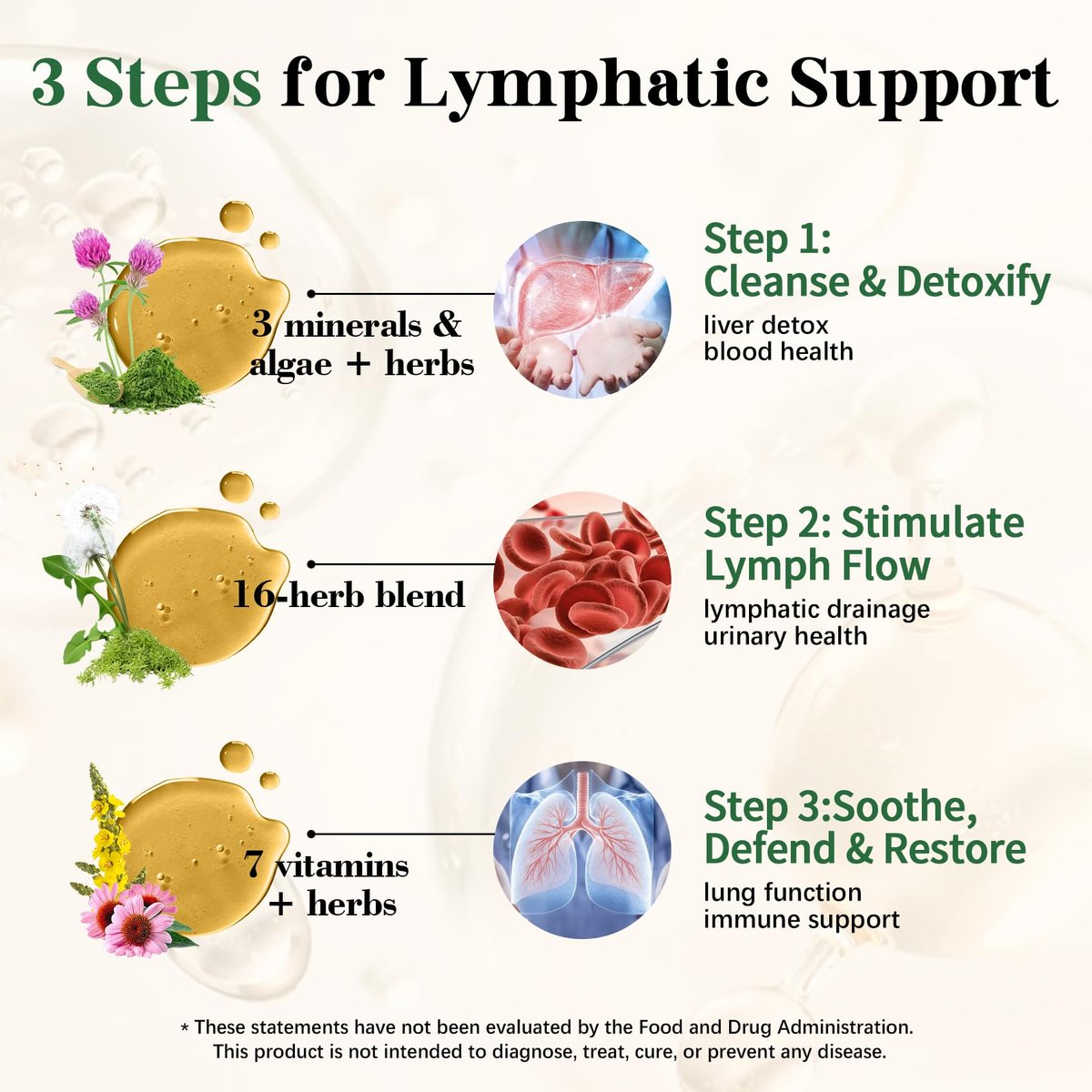 Migcopat 26-in-1 Liposomale Lymphdrainage-Tropfen – Echinacea, Kurkuma, Holunder, Löwenzahn, Vitamine und Königskerze für Lunge, Lymphsystem, Immununterstützung, Leberreinigung & -reparatur, 60 ml