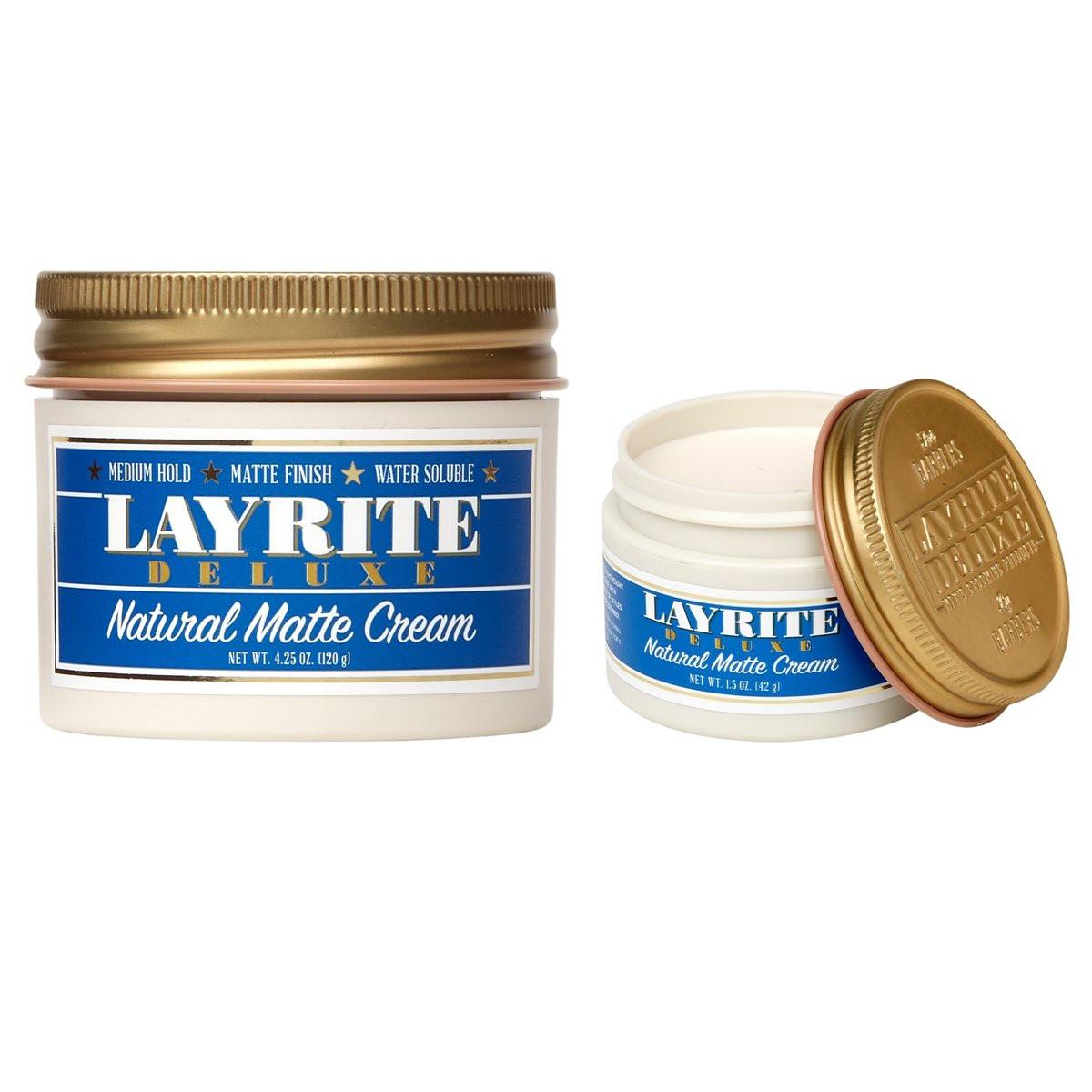 Layrite Deluxe Natural Matte Cream 4.25 oz + Natural Matte Cream 1.5 oz 2er-Pack – Starke, matte Textur für jeden Haartyp