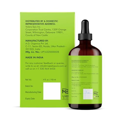 Majestic Pure Amla-Öl 118ml – Premium Trägeröl für Haarpflege, Kopfhautmassage & Hautpflege mit Pipette