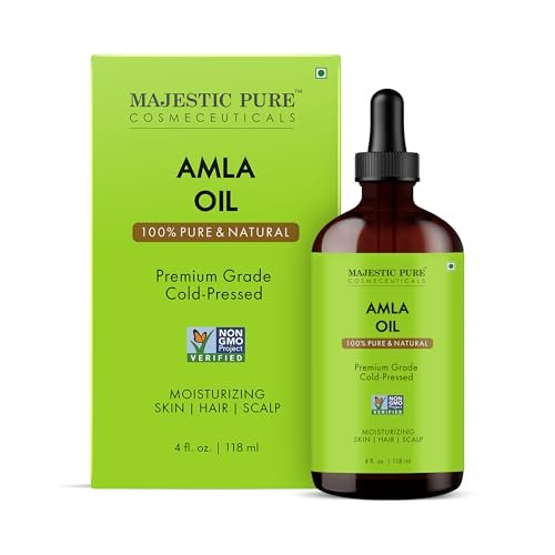 Majestic Pure Amla-Öl 118ml – Premium Trägeröl für Haarpflege, Kopfhautmassage & Hautpflege mit Pipette