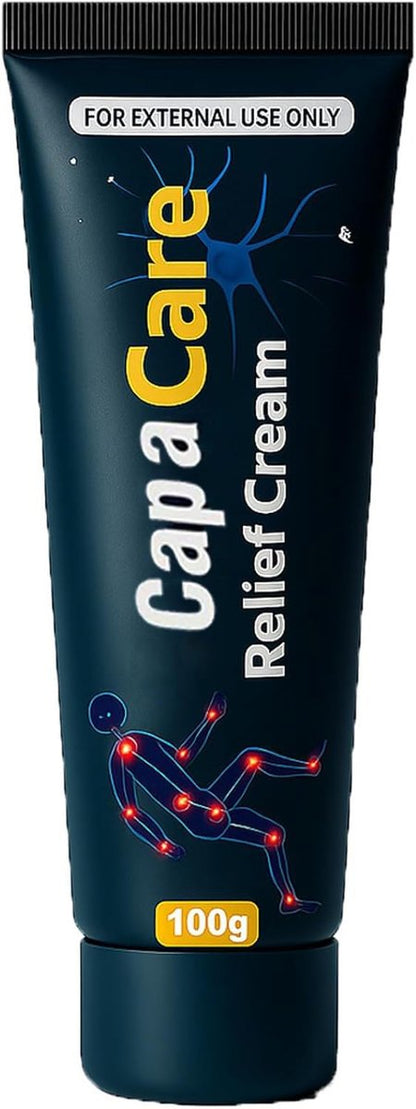 Capacare Neuropathy Relief Cream – Original Neurosoothe Formel mit Capsaicin, Arnika, Menthol, MSM & Glucosamin – 100g für Füße, Hände, Beine, Muskeln, Gelenke & Rücken