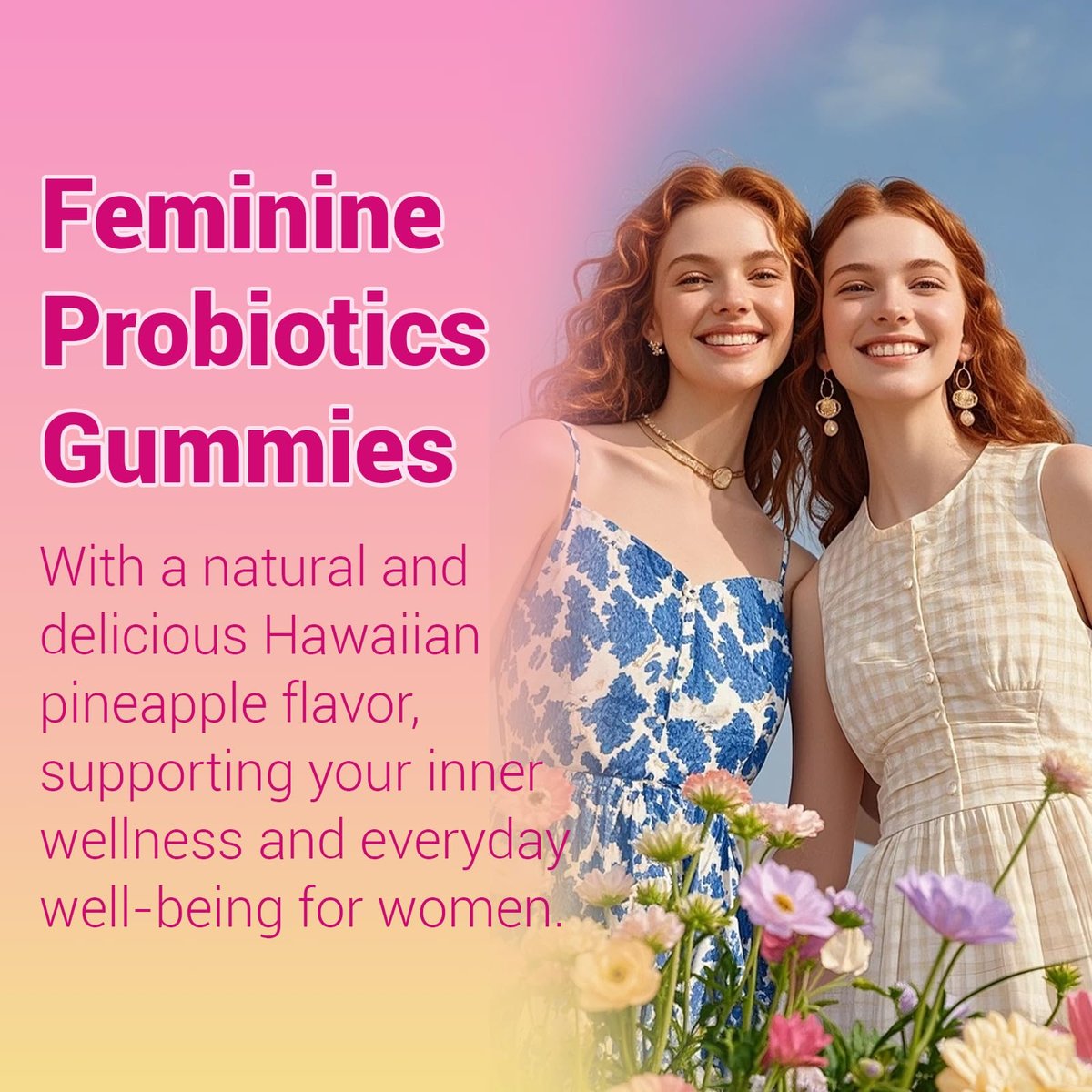 Lunivox Her Juicy Feminine Probiotika Gummis für Frauen mit Präbiotika & Ulmenrinde – Unterstützt pH-Gleichgewicht, Darmgesundheit & Immunsystem – Ananasgeschmack, 60 Stück