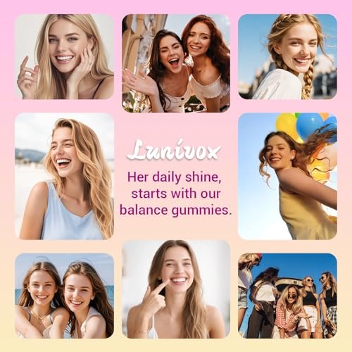 Lunivox Her Juicy Feminine Probiotika Gummis für Frauen mit Präbiotika & Ulmenrinde – Unterstützt pH-Gleichgewicht, Darmgesundheit & Immunsystem – Ananasgeschmack, 60 Stück