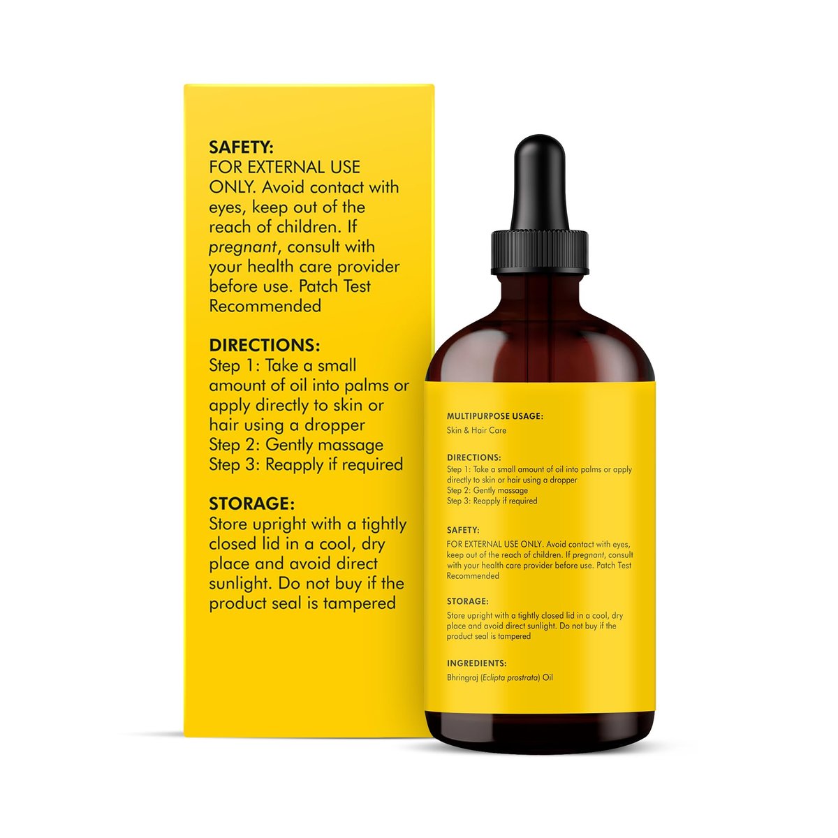 Majestic Pure Bhringraj Premium Trägeröl 118ml mit Pipette für Haarpflege, Kopfhautmassage & Hautpflege