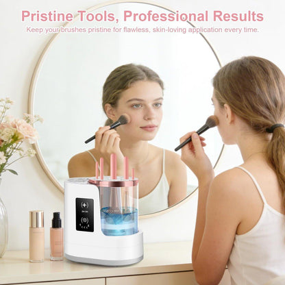 3-in-1 Elektrischer Make-up-Pinselreiniger & Trockner mit automatischer Reinigungs- und Trocknungsfunktion, tragbarer USB-Design mit Smart-Touch-Steuerung, perfektes Geschenk für Make-up-Liebhaber