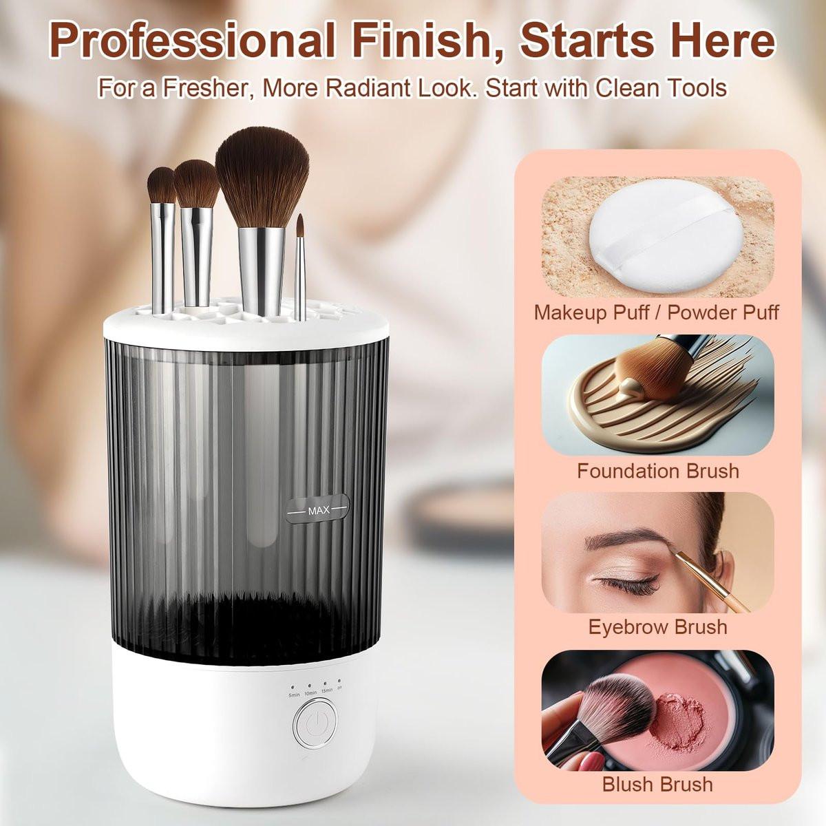 Elektrischer Make-up-Pinselreiniger, 6500 U/min, Automatischer Make-up-Pinselreinigungsmaschine, Tragbares Design mit 1800 mAh Akku, Perfektes Geschenk für Make-up-Liebhaber