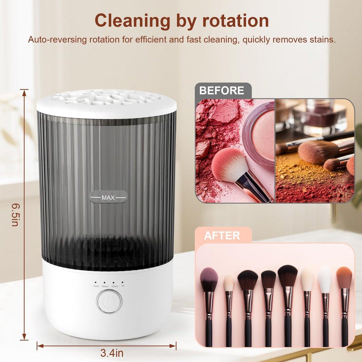 Elektrischer Make-up-Pinselreiniger, 6500 U/min, Automatischer Make-up-Pinselreinigungsmaschine, Tragbares Design mit 1800 mAh Akku, Perfektes Geschenk für Make-up-Liebhaber