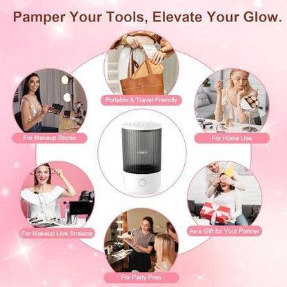 Elektrischer Make-up-Pinselreiniger, 6500 U/min, Automatischer Make-up-Pinselreinigungsmaschine, Tragbares Design mit 1800 mAh Akku, Perfektes Geschenk für Make-up-Liebhaber