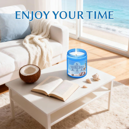 Coconut Beach Duftkerze, natürliche Sojawachs-Kerze für Zuhause, 100 Stunden Brenndauer, Geschenk für Frauen und Männer, 2er-Pack à 198 g