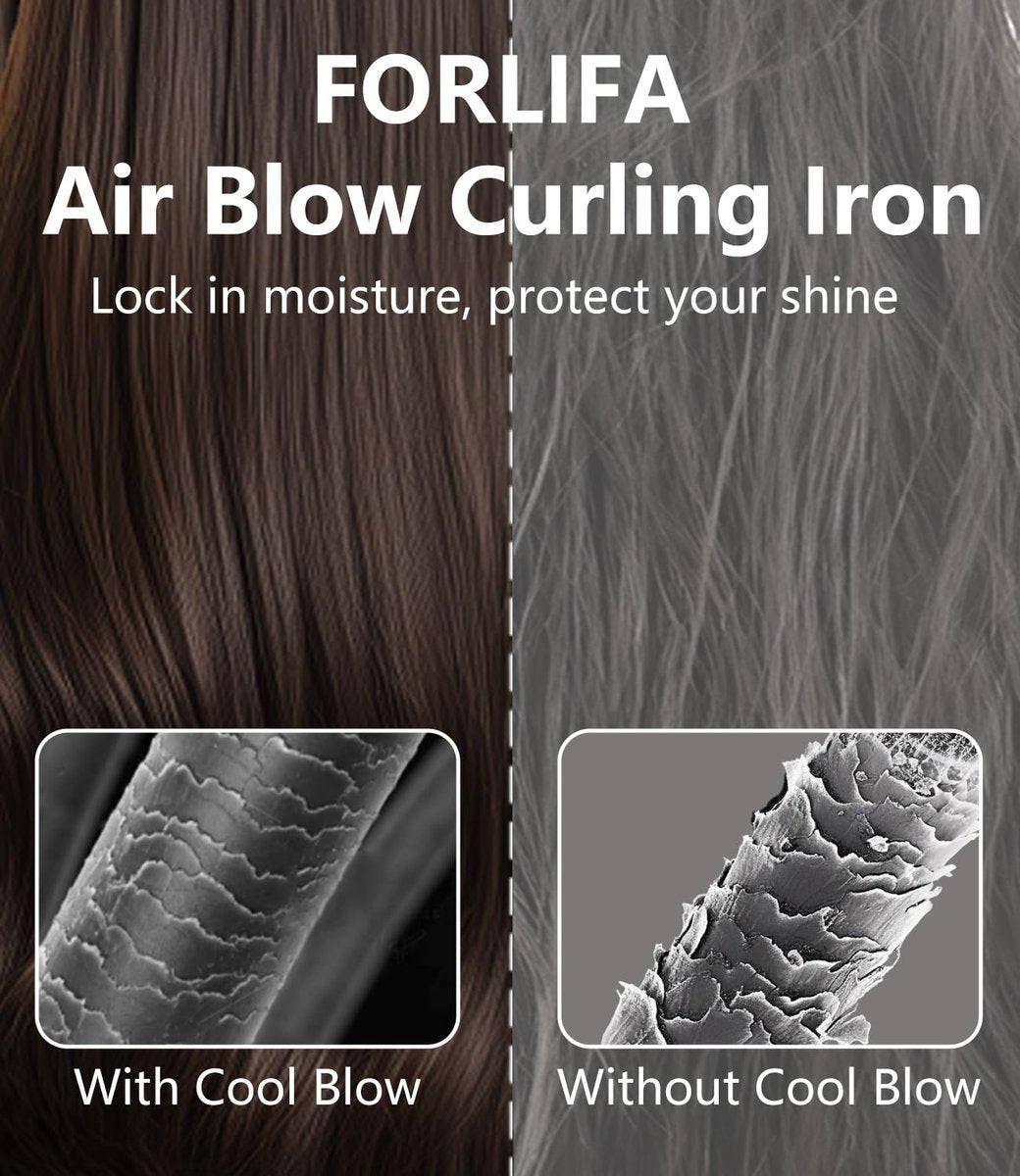 FORLIFA 0,6-Zoll Glätteisen mit 360° Kaltluftstyler, 2-in-1 Haarglätter und Lockenstab für kurzes Haar, Pixie Cut und Pony, Kaltlocken-Stift-Haareisen