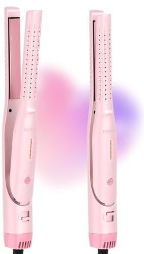 FORLIFA 0,6-Zoll Glätteisen mit 360° Kaltluftstyler, 2-in-1 Haarglätter und Lockenstab für kurzes Haar, Pixie Cut und Pony, Kaltlocken-Stift-Haareisen