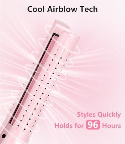 FORLIFA 0,6-Zoll Glätteisen mit 360° Kaltluftstyler, 2-in-1 Haarglätter und Lockenstab für kurzes Haar, Pixie Cut und Pony, Kaltlocken-Stift-Haareisen