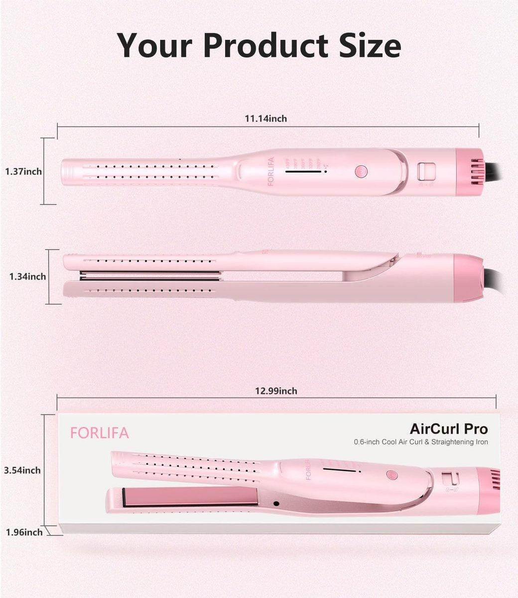 FORLIFA 0,6-Zoll Glätteisen mit 360° Kaltluftstyler, 2-in-1 Haarglätter und Lockenstab für kurzes Haar, Pixie Cut und Pony, Kaltlocken-Stift-Haareisen