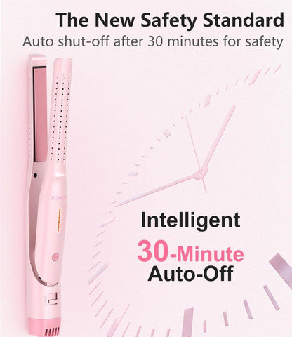 FORLIFA 0,6-Zoll Glätteisen mit 360° Kaltluftstyler, 2-in-1 Haarglätter und Lockenstab für kurzes Haar, Pixie Cut und Pony, Kaltlocken-Stift-Haareisen