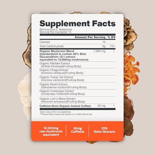 Premium Bio-Pilz Kaffee – 12:1 Fruchtkörper Extrakt – Reise Pack – 29% Beta-Glucane – Sanfter Geschmack, Laborgeprüft für Saubere Energie, Kein Zittern, Fokus, Immununterstützung (15 Portionen)