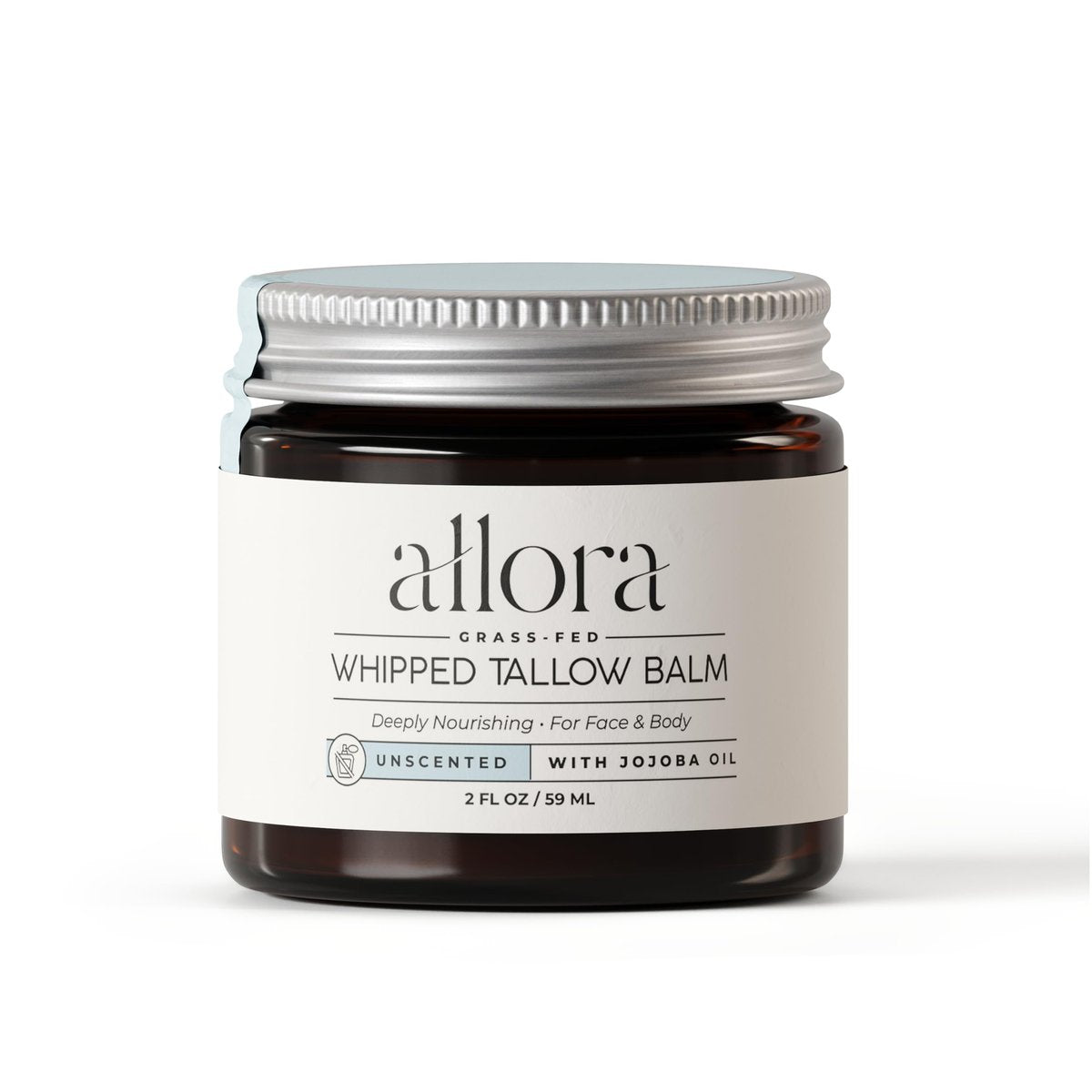 100% Grasgefüttertes Rindertalg für die Haut - Gschlagnes Talg-Balsam mit Jojobaöl für trockene & empfindliche Haut, 60 ml (Unparfümiert)
