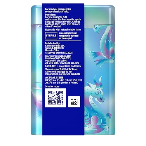 BAND-AID Flexible Stoffpflaster – Irideszierendes Magic Shimmer Design, gemischte Größen, 40 Stück – für kleine Schnitte, Schürfwunden & Verbrennungen