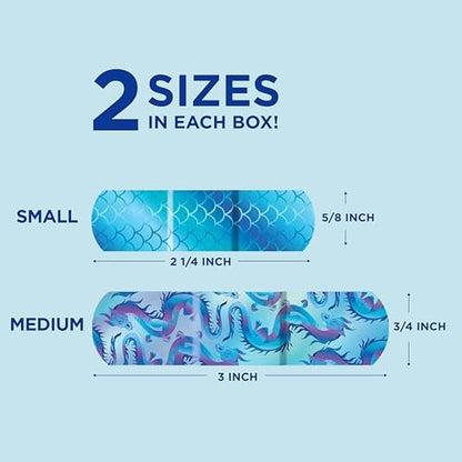 BAND-AID Flexible Stoffpflaster – Irideszierendes Magic Shimmer Design, gemischte Größen, 40 Stück – für kleine Schnitte, Schürfwunden & Verbrennungen