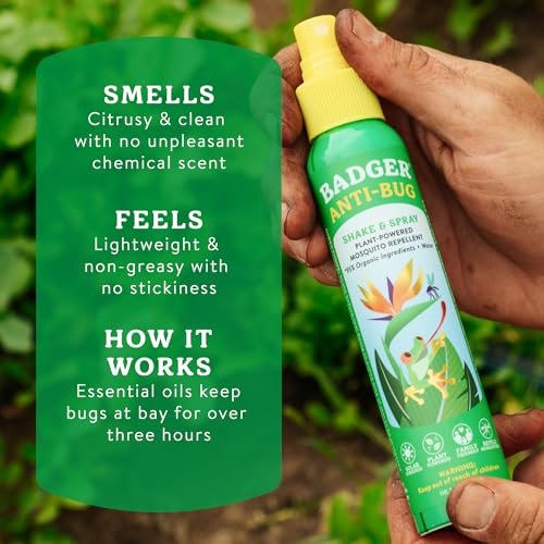 Badger Insektenschutz & Zeckenschutz Kombi-Paket, Familienfreundlich, Natürlicher Mückenschutz mit Bio-Ölen, Angenehmer Duft, Pflanzlich, Ohne DEET, Vegan, 2 x 118 ml