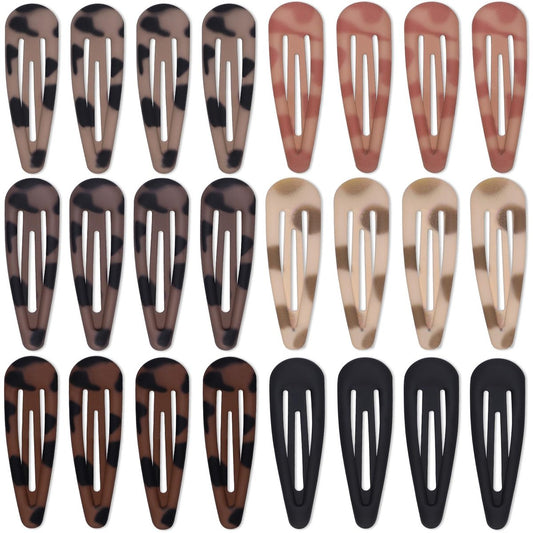 Teenitor Haarspangen Matt Snap Haarclips, 24 Stück, 2 Zoll, 6 Farben für Frauen und Mädchen