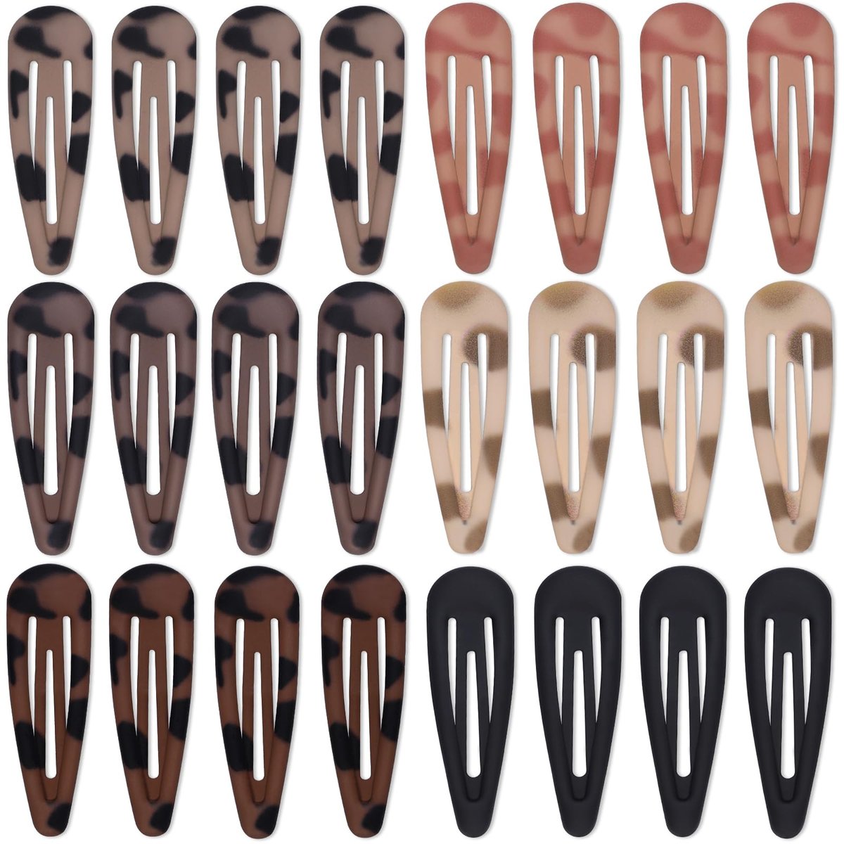 Teenitor Haarspangen Matt Snap Haarclips, 24 Stück, 2 Zoll, 6 Farben für Frauen und Mädchen